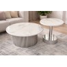 Set 2 piese masute cafea CELESTE otel inoxidabil si marmura compozita