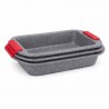 Set 3 tavi de copt antiaderente cu aspect granitat si manere de silicon