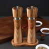 Set 2 rasnite sare & piper 20 cm cu suport din lemn de acacia