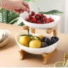 Suport etajat alb cu 2 nivele cu boluri ceramice