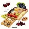 Platou aperitive & branzeturi 1 compartiment din lemn de bambus