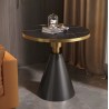 Masuta cafea MIRIFIC Black din otel inoxidabil si blat din piatra sinterizata